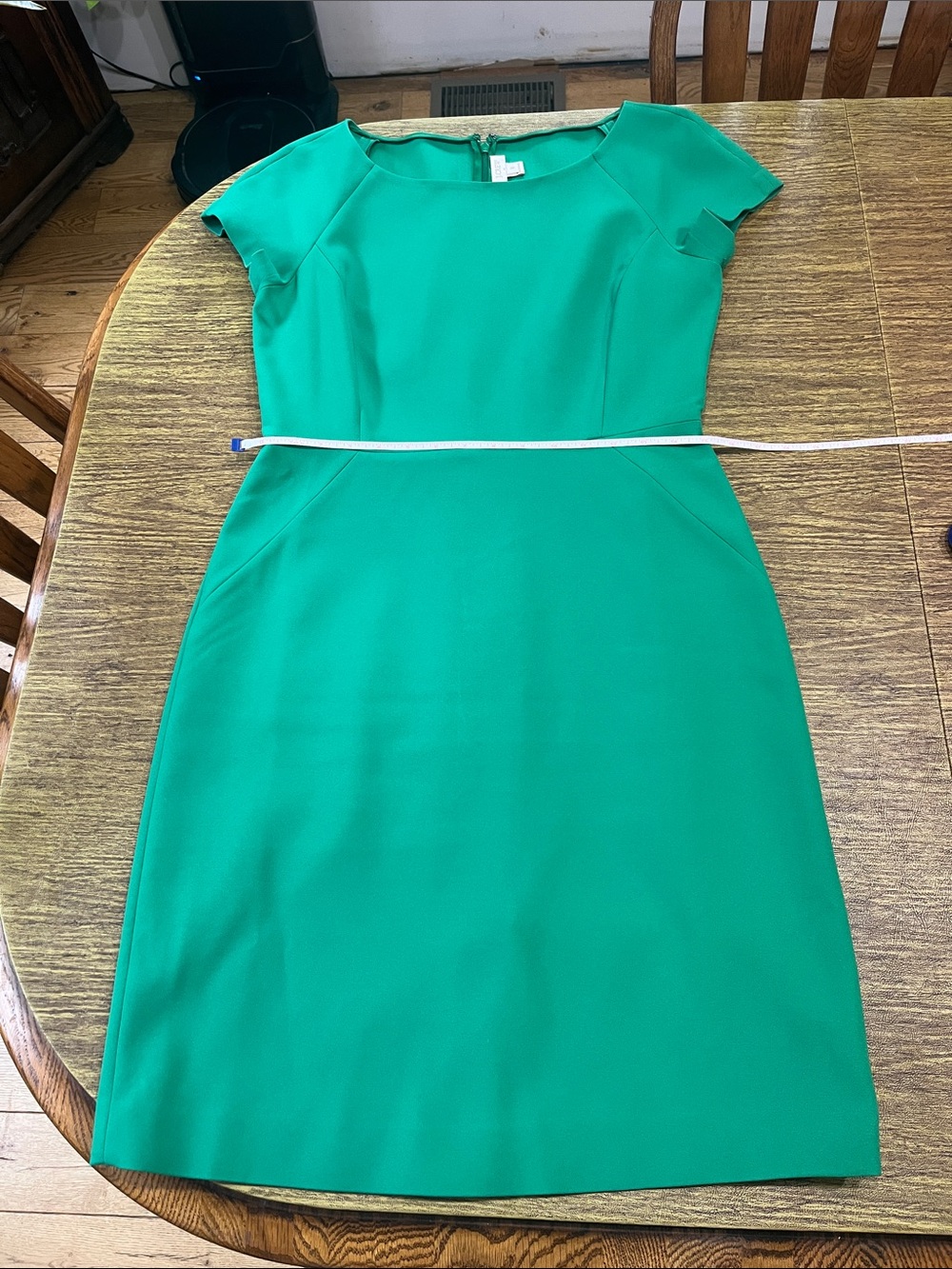 J. Crew Emerald Green Sheath Dress with Cap Sleeves